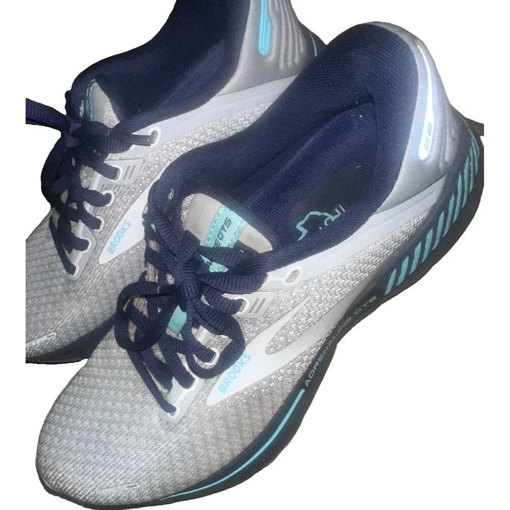 Brooks Adrenaline GTS 22 Women’s Running Shoes Gray Blue Size 6.5 B Medium